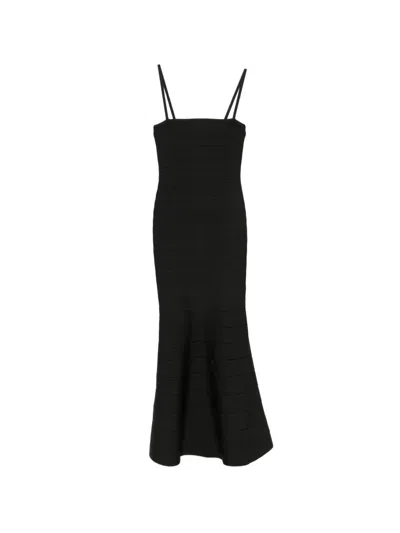 Herve Leger Elora Square-neck Maxi Dress In Purple