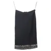 Herve Leger Embellished Hem Knee-length Skirt In Black Rayon In Black