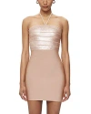 Herve Leger Emili Sequin Mini Dress In Bare