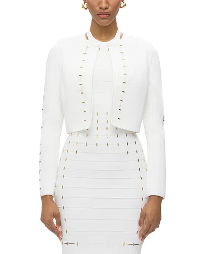 Herve Leger Emilia Jacket In Alabaster