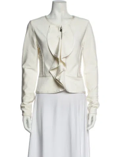 Pre-owned Herve Leger Evening Jacket In White