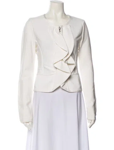 Pre-owned Herve Leger Evening Jacket In White