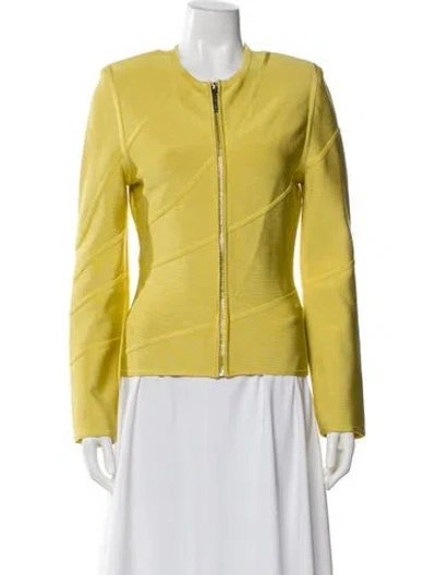 Pre-owned Herve Leger Evening Jacket In Yellow
