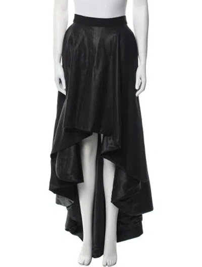 Pre-owned Herve Leger Faux Leather Long Skirt In Black