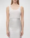 HERVE LEGER FIONA PAILLETTE KNIT TANK TOP