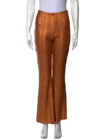 Pre-owned Herve Leger Flared Pants In Orange