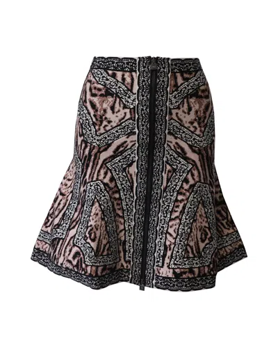 Pre-owned Herve Leger Flared Skirt In Multicolor Polyester