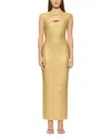 Herve Leger Foiled Cutout Bandage Gown In Gold Foil