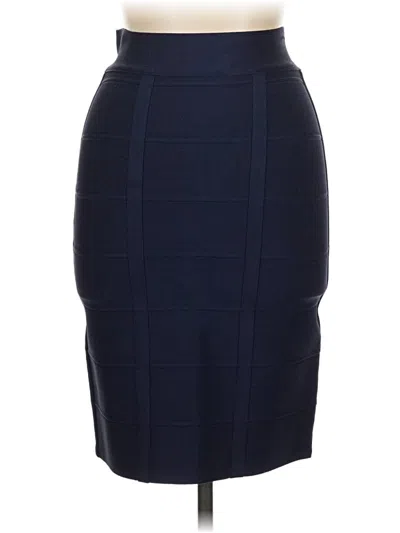 Pre-owned Herve Leger Formal Skirt In Blue