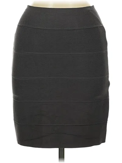 Pre-owned Herve Leger Formal Skirt In Gray
