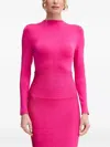 Herve Leger Freya Long-sleeve Midi Dress In Pink