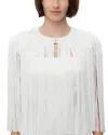 Herve Leger Fringe Cape In Alabaster