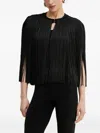 Herve Leger Fringe-detail Blouse In Black