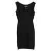 Herve Leger Front Zipped Mini Dress In Black Rayon In Black