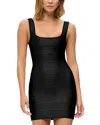 Herve Leger Gabriella Bodycon Dress In Black Foil