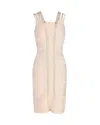 Herve Leger Gemma Metal Chain Link Detail Bandage Dress In Nude Rayon In Brown