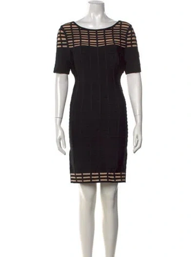 Pre-owned Herve Leger Gisele Knee-length Dress In Black
