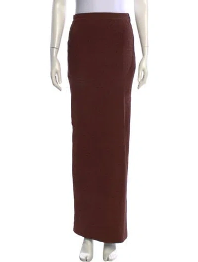 Pre-owned Herve Leger Glitter Accents Long Skirt In Brown