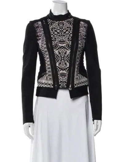 Pre-owned Herve Leger Graphic Print Jacket In Black