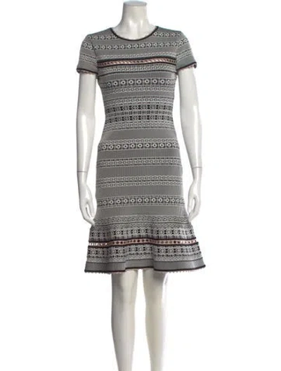 Pre-owned Herve Leger Graphic Print Mini Dress In Black