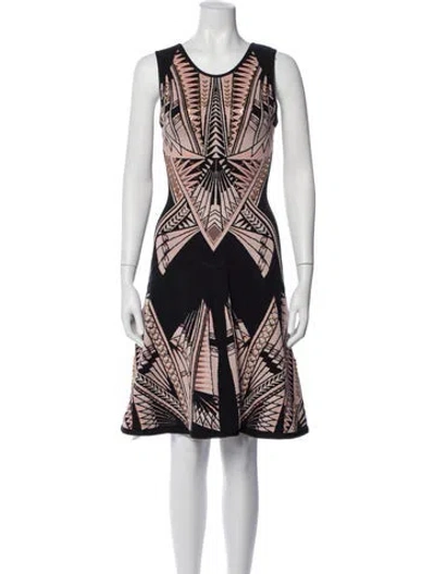 Pre-owned Herve Leger Graphic Print Mini Dress In Pink
