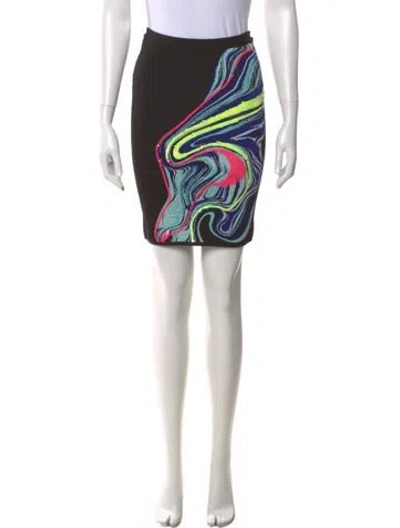 Pre-owned Herve Leger Graphic Print Mini Skirt In Multi