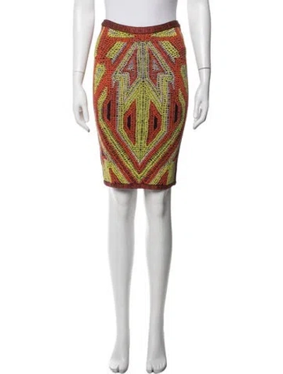 Pre-owned Herve Leger Graphic Print Mini Skirt In Multi