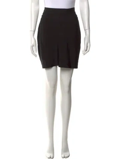 Pre-owned Herve Leger Grosgrain Trim Mini Skirt In Black