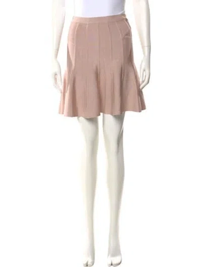 Pre-owned Herve Leger Grosgrain Trim Mini Skirt W/ Tags In Neutral