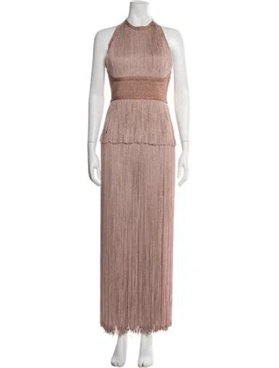 Pre-owned Herve Leger Halterneck Long Dress