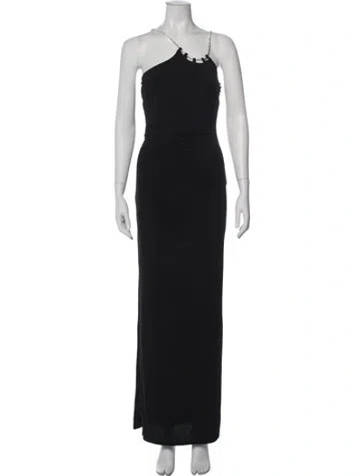 Pre-owned Herve Leger Halterneck Long Dress In Black