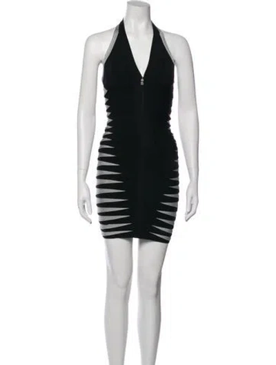 Pre-owned Herve Leger Halterneck Mini Dress In Multi