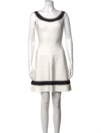 Pre-owned Herve Leger Halterneck Mini Dress In Multi