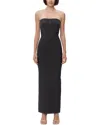 Herve Leger Icon Chevron Bustier Gown In Black