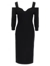 Herve Leger Hervé Léger 'icon Notched Bateau Midi' Dress In Black