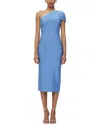 Herve Leger Icon One Shoulder Bandage Midi Dress In Blue