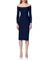 Herve Leger Icon Scoop Neck Midi Dress In Classic Blue