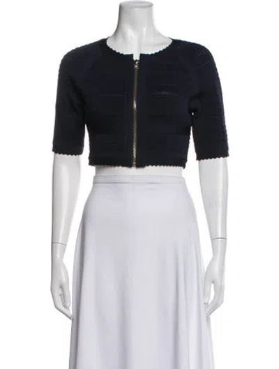 Pre-owned Herve Leger Jacket In Blue