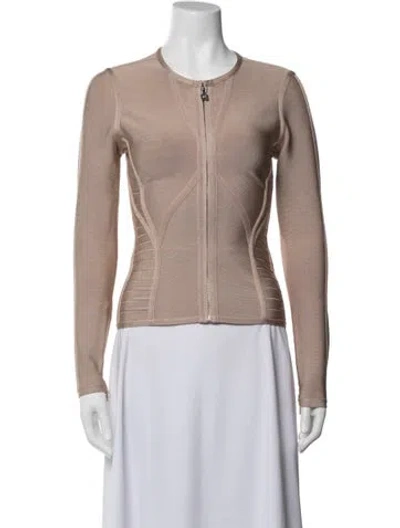 Pre-owned Herve Leger Jacket In Neutrals