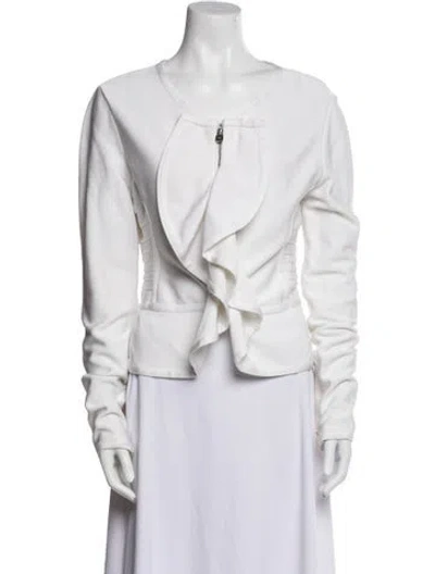 Pre-owned Herve Leger Jacket In White