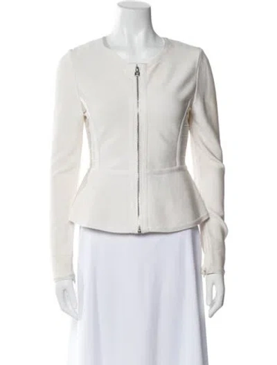 Pre-owned Herve Leger Jacket In White