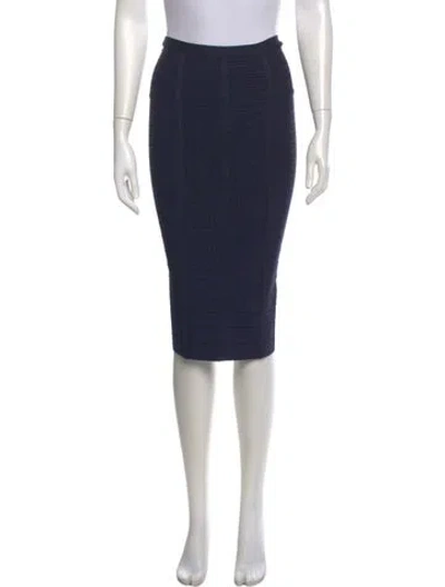 Pre-owned Herve Leger Knee-length Skirt In Blue