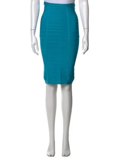 Pre-owned Herve Leger Knee-length Skirt In Blue