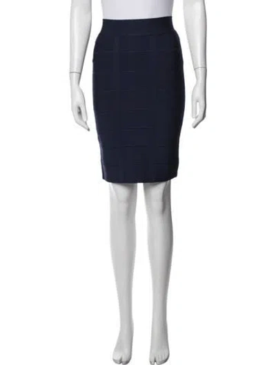 Pre-owned Herve Leger Knee-length Skirt In Blue