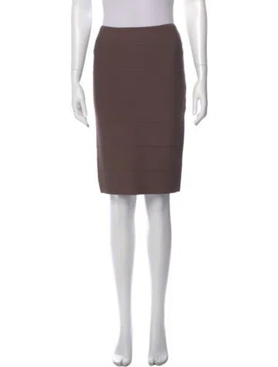 Pre-owned Herve Leger Knee-length Skirt In Brown