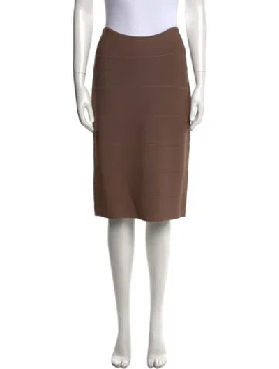 Pre-owned Herve Leger Knee-length Skirt In Brown