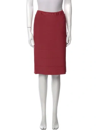 Pre-owned Herve Leger Knee-length Skirt In Burgundy