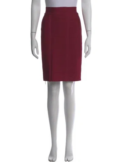 Pre-owned Herve Leger Knee-length Skirt In Burgundy