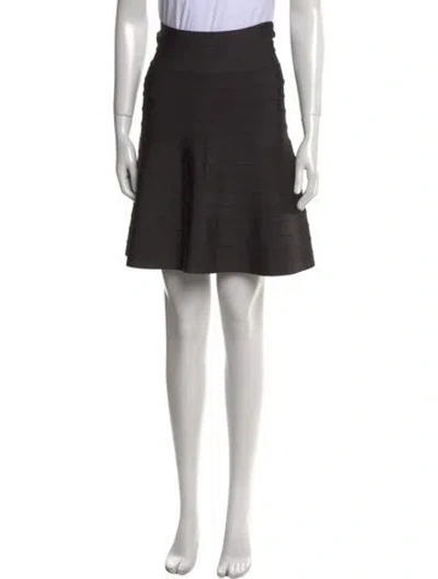 Pre-owned Herve Leger Knee-length Skirt In Gray