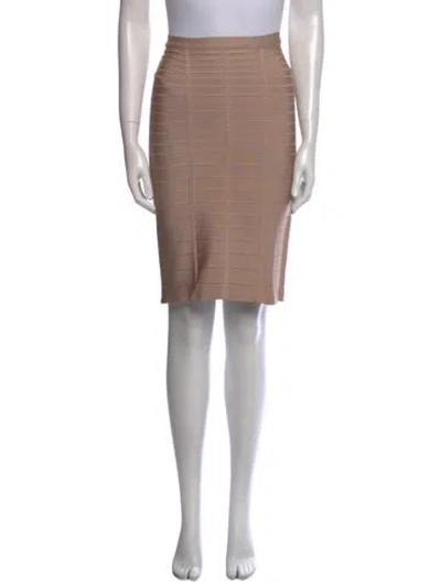 Pre-owned Herve Leger Knee-length Skirt In Neutral